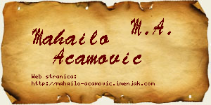 Mahailo Acamović vizit kartica